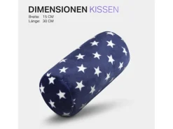 Bestlivings Nackenrolle Blau Sterne 16 x 30 cm Mehrfarbig