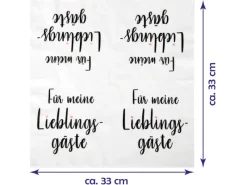 Bestlivings Servietten 33 x 33 cm 3 Lagig 20er Pack Lieblingsgäste
