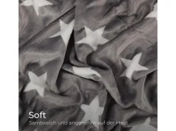 New Bestlivings Spannbettlaken Cashmere Touch - 100 x 200 cm Anthrazit Sterne