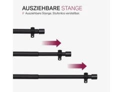 Bestlivings Stilgarnitur Ausziehbar 120 bis 220 cm Schwarz
