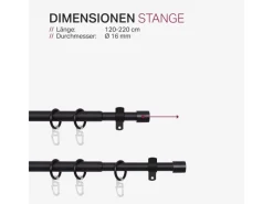 Bestlivings Stilgarnitur Ausziehbar 120 bis 220 cm Schwarz