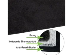 Bestlivings Thermotierdecke Wärmeisolierend Schwarz 70 x 100 cm