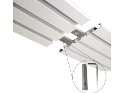 Bestlivings Vorhangschiene 240 cm Aluminium inkl. Wandträger Weiß 3 Lauf / 2 x 120 cm