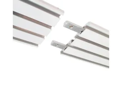 Hot Bestlivings Vorhangschiene 450 cm Aluminium Weiß 4 Lauf / 3 x 120 cm & 90 cm