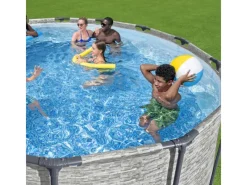 Bestway Stahlrahmen-Pool Set Steel Pro Max Frame Ø 427 x 122 cm Rund Grau