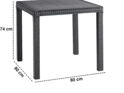BICA Lido Wetterfestes Balkonset 3-tlg. mit 2 Sessel inkl. Sitzkissen und Tisch Dallas Graphit