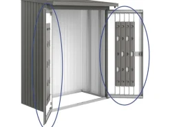 New Biohort Türpaket für Kaminholzregal WoodStock 150 Quarzgrau-Metallic