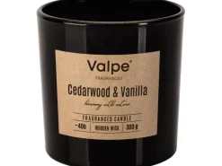 Online Bispol Valpe Duftkerze mit Holzdocht Zedernholz & Vanille 10 cm Zedernholz-Vanille