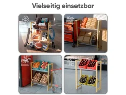 Björn&Schiller Getränkekistenregal für 4 Kisten – Regal aus Bambus und Metall mit Antirutschfüßen