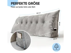Outlet Björn&Schiller Rückenkissen 160 cm mit Waschbarem Bezug Grau
