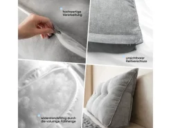 Outlet Björn&Schiller Rückenkissen 160 cm mit Waschbarem Bezug Grau