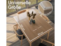 Björn&Schiller Tischschutzfolie 90x120 cm Transparent 2 mm PVC