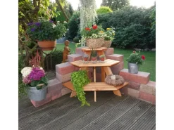 Promadino Blumentreppe Eckelement 3-stufig Honigbraun