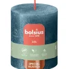 New Bolsius Rustik-Kerze Shimmer Winter Edition Ø 6,8 cm x 8 cm Blau