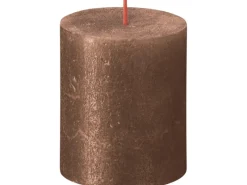 New Bolsius Rustik-Kerze Shimmer 80/68 mm Kupfer