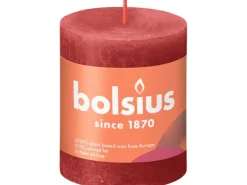 Bolsius Rustik-Kerze Shine 80/68 mm Zartes Rot