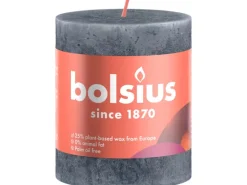 Sale Bolsius Rustik-Kerze Shine Winter Edition Ø 6,8 cm x 8 cm Schieferblau Dunkelblau