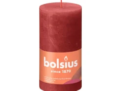 Clearance Bolsius Rustik-Kerze Shine 130/68 mm Zartes Rot