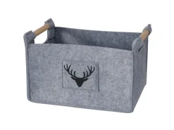 Boltze Aufbewahrungskorb Karly Groß 32 cm x 35 cm x 50 cm Grau