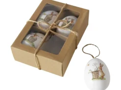 Boltze Dekoanhänger Osterei mit Hase 4 Stück