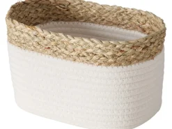 Boltze Deko-Korb Ioana 15 cm x 23 cm x 30 cm Weiß