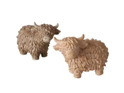Boltze Home Deko-Figur Buffy Kuh 2-fach Sortiert 7,5 cm x 5 cm x 10 cm Braun