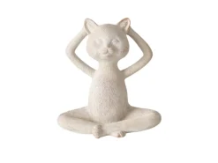 Outlet Boltze Home Deko-Figur Yoga Katze 3-fach Sortiert 15 cm x 6 cm x 14,5 cm Beige