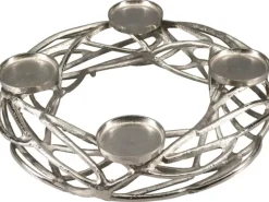 Boltze Home Kerzenleuchter Ringval Silber