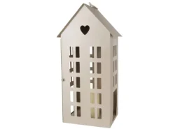 Boltze Home Laterne Alamo Groß 35 cm x 13 cm x 17 cm Beige