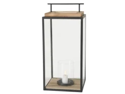 Sale Boltze Home Laterne Damiano Klein 35 cm x 15 cm x 15 cm Schwarz-Natur