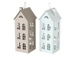 Boltze Home Laterne Monza 2-fach Sortiert Weiß-Braun