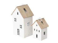 Best Boltze Home Laterne Solna 2-er Set Weiß-Natur