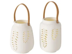 New Boltze Home LED-Windlicht Felto 2-fach Sortiert Weiß-Braun