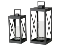 New Boltze Laterne Xenia 2er Set Schwarz