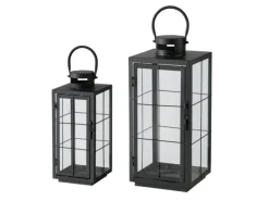 Hot Boltze Laternen-Set Esbjerg 2 -teilig 40 cm x 17,2 cm x 17,2 cm Schwarz