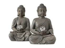 Clearance Boltze Windlicht Buddha 2-fach Sortiert 61 cm Braun