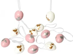 Brauns-Heitmann Behang Eier ca. 4 cm Rosa-Weiß 12 Stück