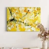 Discount Bricoflor Abstraktes Leinwandbild Gelb Und Weiß Asiatisches Wandbild Acryl Gemälde Optik Für Schlafzimmer Und Flur Kunst Leinwand Bild Auf Keilrahmen