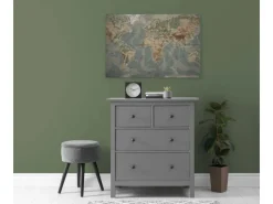 Best Bricoflor Alte Landkarte Vintage Wandbild Für Wohnzimmer Und Büro Retro Leinwandbild Weltkarte In 120 X 80 Cm Historisch