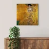 Clearance Bricoflor Art Déco Leinwand Bild Jugendstil Bild In Gold Ideal Für Schlafzimmer Und Wohnzimmer Kunstdruck Leinwandbild Mit Frau Im Art Nouveau Design