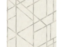 Bricoflor Art Déco Tapete in Weiß Silber 20er Jahre Vliestapete in Betonoptik Helle Mustertapete Geometrisch für Schlafzimmer