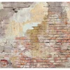 Bricoflor Backstein Tapete mit Alte Mauer Fototapete mit Steinmauer Ideal für Wohnzimmer und Flur Vlies Steintapete in 3D Optik in Rot Braun