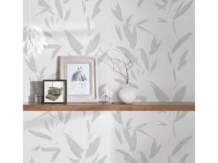 Online Bricoflor Bambus Tapete Asiatisch Moderne Vliestapete mit Bambusblätter Design Wellness Bambustapete Ideal für Badezimmer und Schlafzimmer