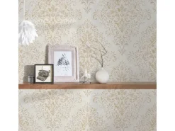 Sale Bricoflor Barock Tapete Weiß Gold Elegante Schlafzimmer und Esszimmer Vliestapete mit Ornament Vintage Wandtapete mit Vinyl Im Nostalgie Stil