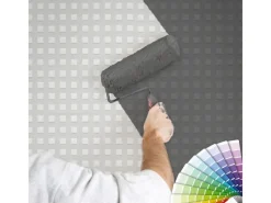 Bricoflor überstreichbare Tapete Kariert Uni Vliestapete mit Karo Muster zum überstreichen Weiße Mustertapete mit Quadrat Design Modern für Büro