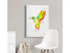 Discount Bricoflor Bild Mit Kolibri Buntes Vogelbild Im Kunst Design Ideal Für Wohnzimmer Und Schlafzimmer Leinwand Bild Mit Vogel Gemalt
