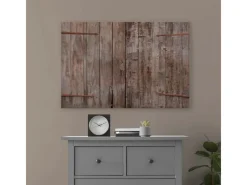 Clearance Bricoflor Deko Bild Mit Scheune Beiges Wandbild Mit Holz Motiv Im Landhausstil Leinwandbild Rustikal In 120 X 80 Cm Für Küche