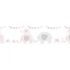 Online Bricoflor Elefanten Tapete als Bordüre in Rosa und Hellgrau Babyzimmer Tapetenbordüre Selbstklebend Tier Tapete Ideal für das Mädchenzimmer