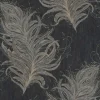 Bricoflor 20er Jahre Tapete Schwarz Feder Vliestapete Elegant Ideal für Schlafzimmer und Esszimmer Vlies Mustertapete mit Federn Im Burlesque Stil