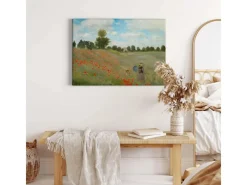 New Bricoflor Gemälde Mit Blumenwiese Auf Leinwand Als Kunstdruck Kunst Bild In Ölgemälde Optik Für Wohnzimmer Und Flur Sommer Wandbild In Grün Und Rot